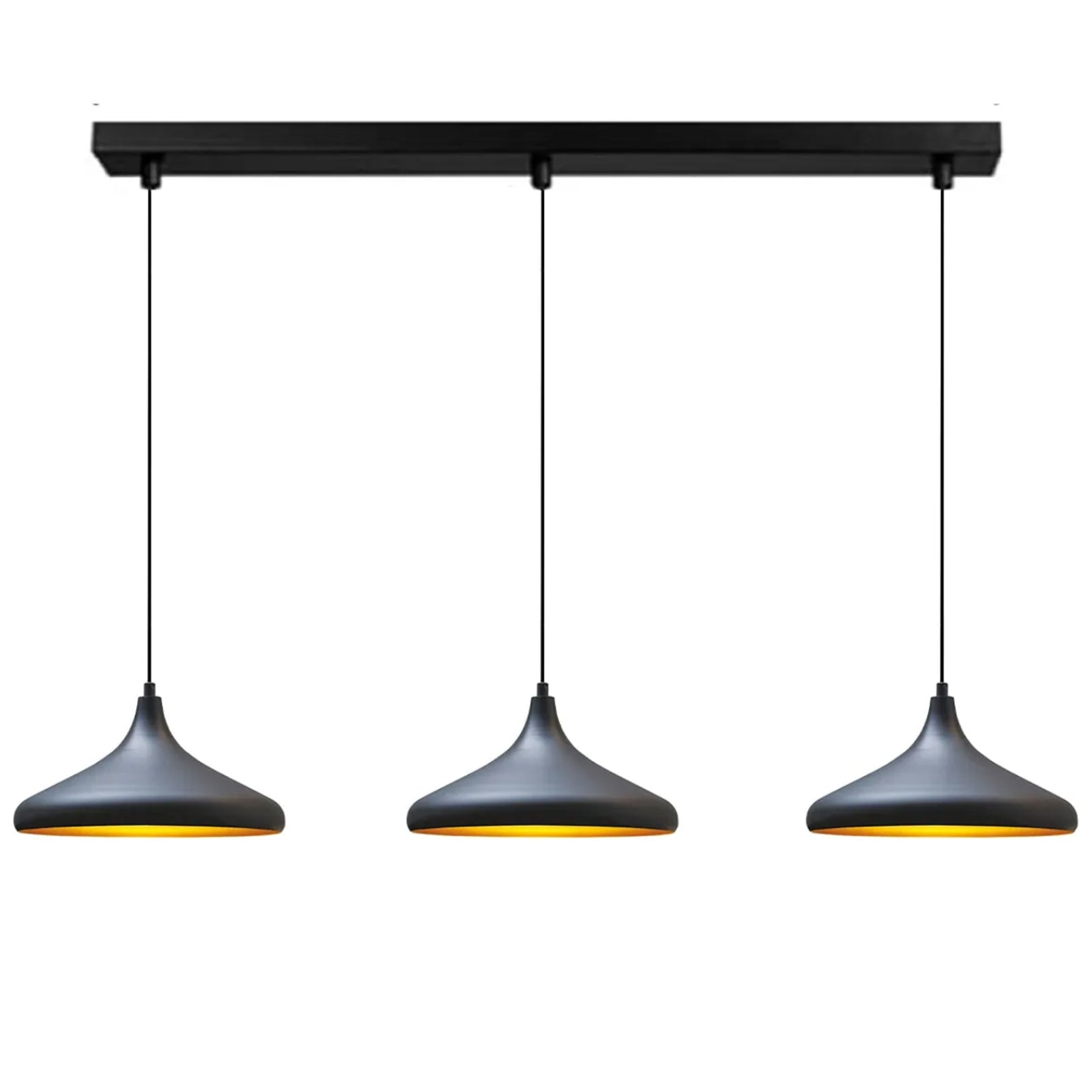 Schwarze Pendelleuchte Triple Champion